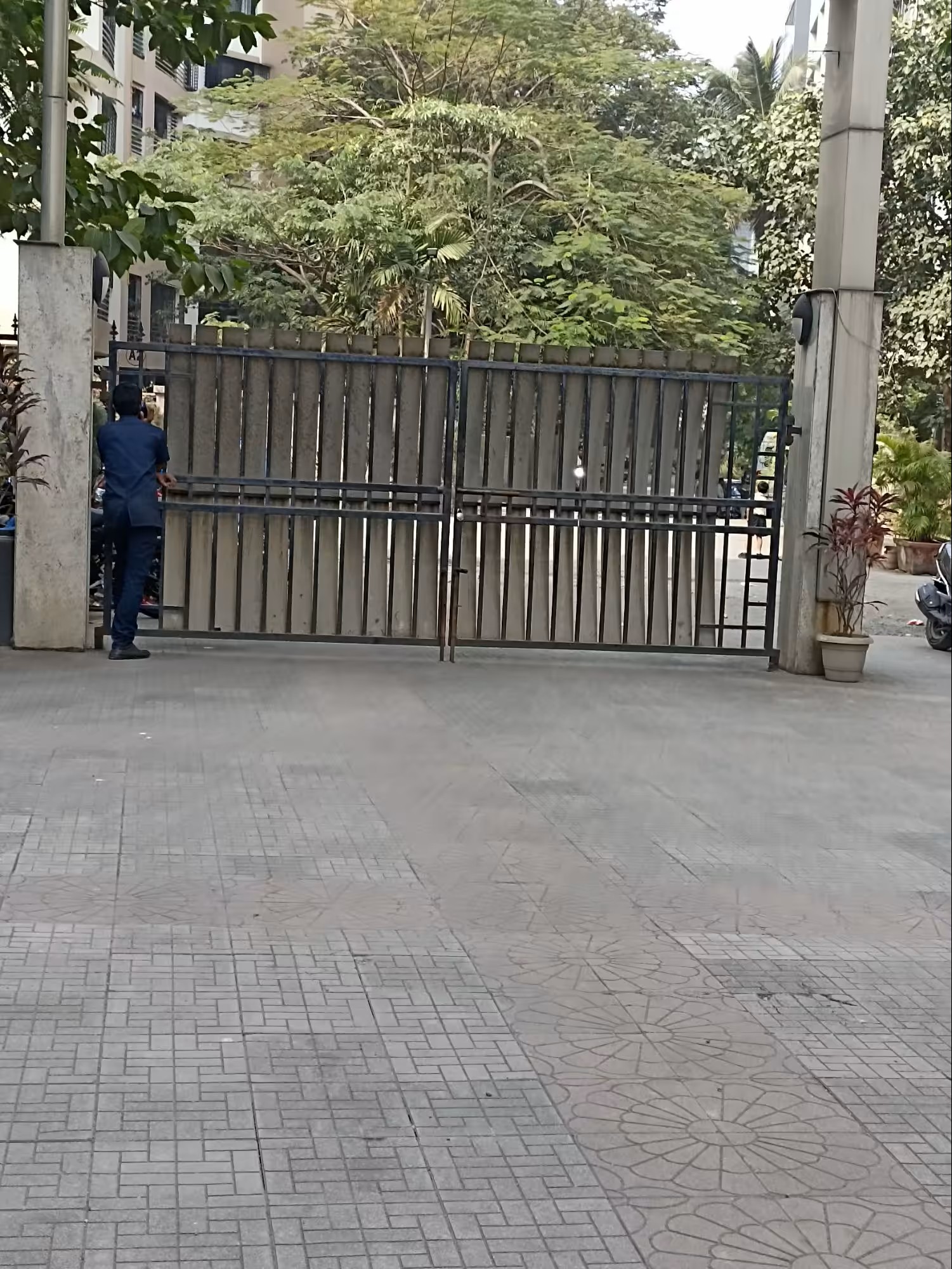 The main security gate at the Trade Square compound entrance
